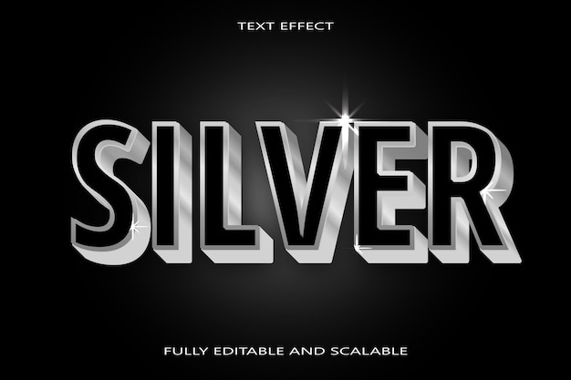 Silber editierbarer Texteffekt 3-dimensionaler Präge-Neon-Stil
