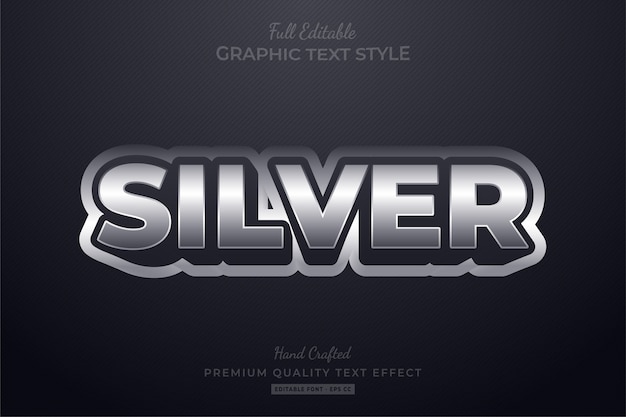 Silber eleganter bearbeitbarer textstil-effekt