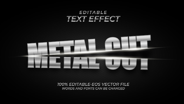 Silber metal cut text effekt