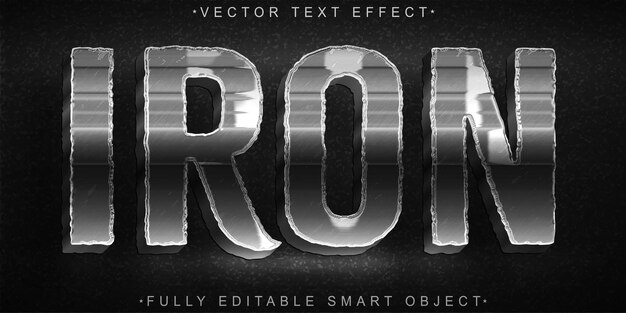 Silber-Vektor voll redigierbarer Smart-Objekt-Text-Effekt