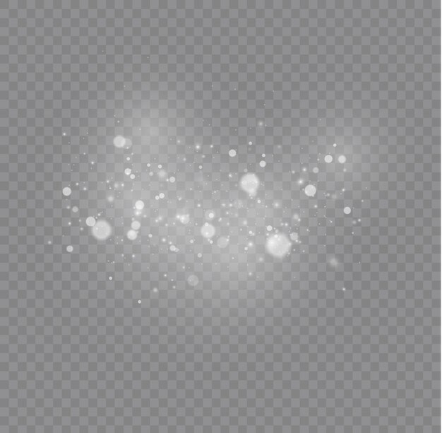 Silber verschwommener Sternenstaub Verschwommener Lichteffekt Defokussiertes Blend-Bokeh Weißer Staub funkt Sternenvektor