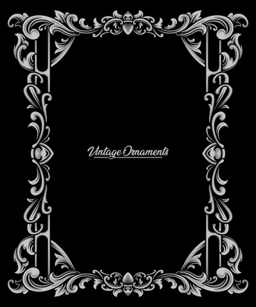 Silberfarbenes viktorianisches Ornament mit Gravur