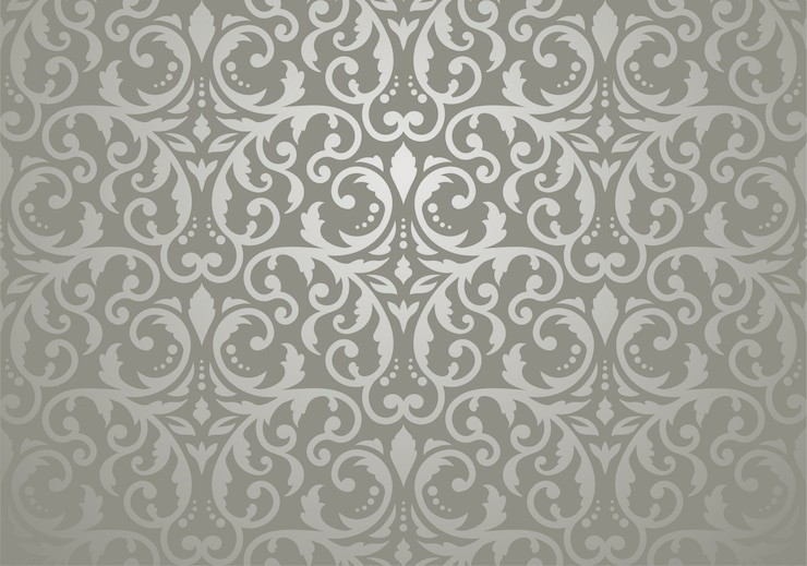 Vektor silberne vintage blumentapete
