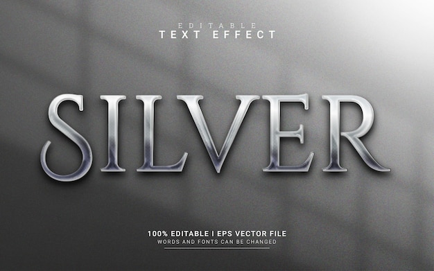 Silberner Texteffekt für Logo-Mock-up