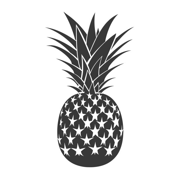 Vektor silhouette ananas nur schwarze fruchtfarbe