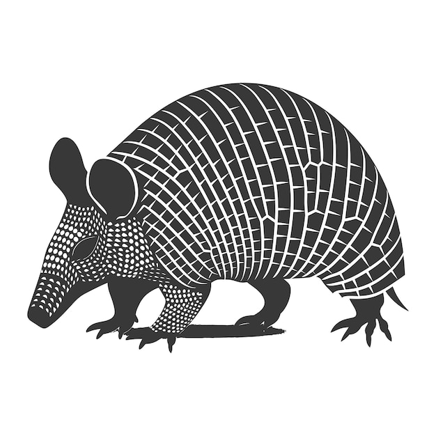 Silhouette armadillo tier schwarze farbe nur ganzer körper