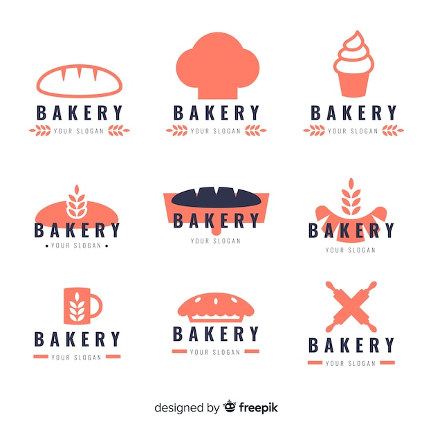 Silhouette bäckerei-logo-pack