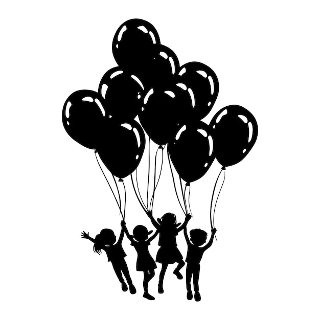 Vektor silhouette ballon party nur schwarze farbe