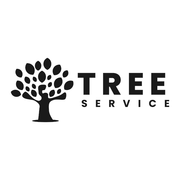 Silhouette-baum-service-logo-design-vorlage