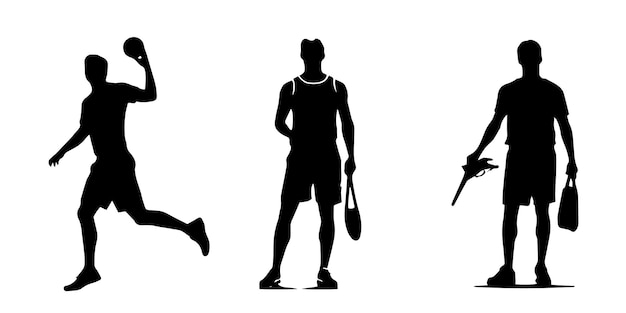 Vektor silhouette-bowling-spieler-vektor-illustration