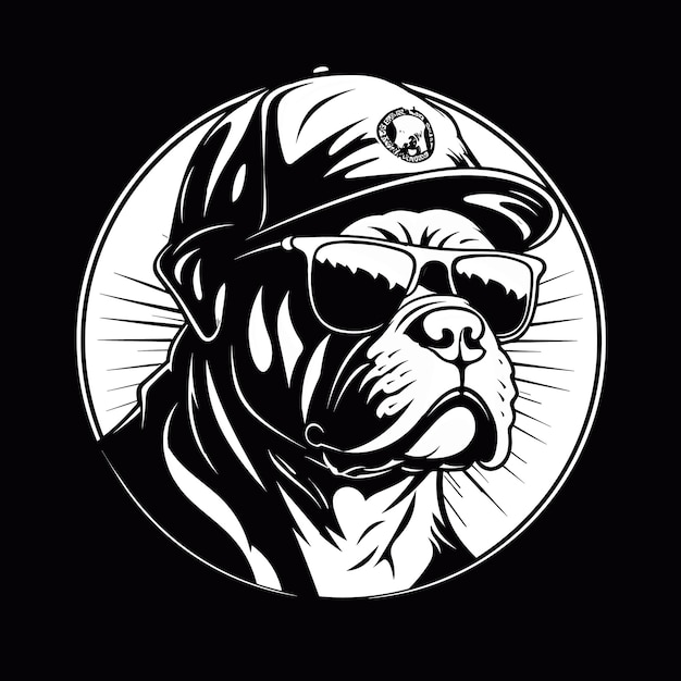 Vektor silhouette bulldog schwarzer bulldog vektor-design