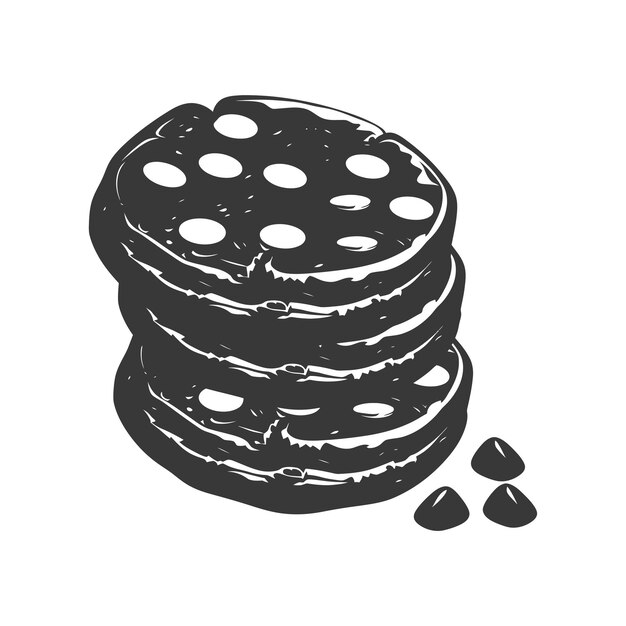 Silhouette choco chips kekse nur schwarze farbe