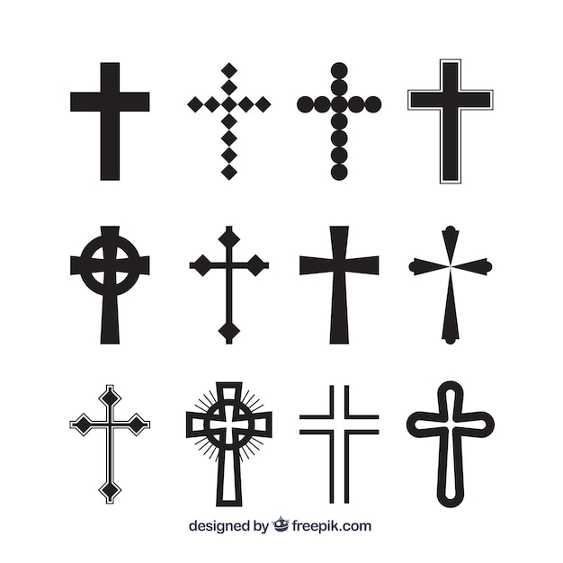 Silhouette christliche Kreuzkollektion