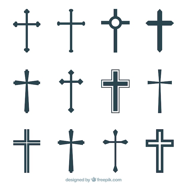 Silhouette christliche Kreuzkollektion