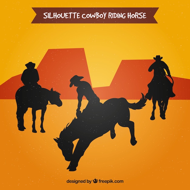 Silhouette cowboy reitpferd