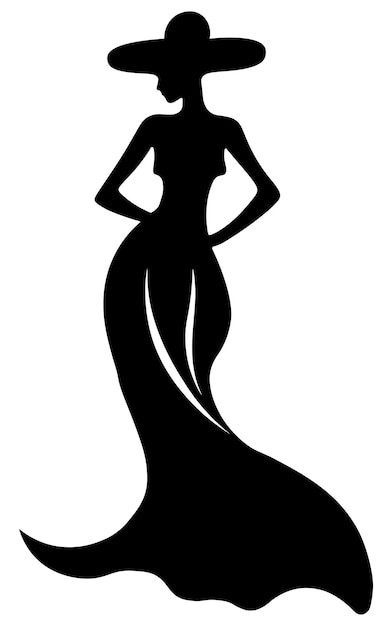 Silhouette Dame mit Hut Dame mit Hut Frau Silhouette