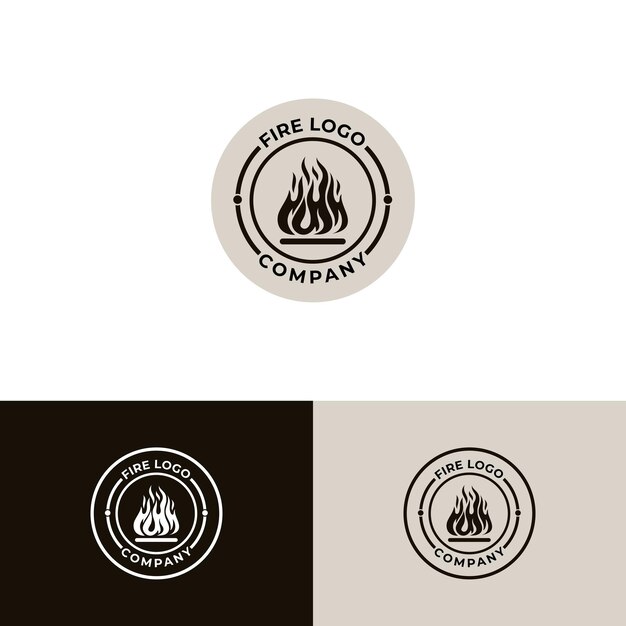 Vektor silhouette der feuerflamme logo-design-vorlage