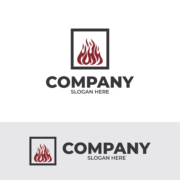 Silhouette der feuerflamme logo-design-vorlage