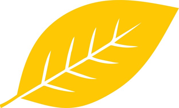 Silhouette der gelben herbstbaumblatt-ikone in flacher vektorillustration