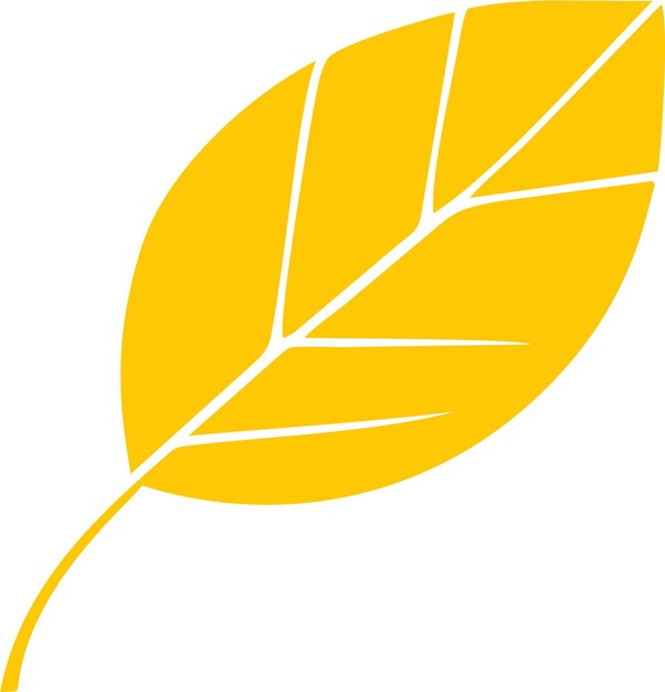 Vektor silhouette der gelben herbstbaumblatt-ikone in flacher vektorillustration