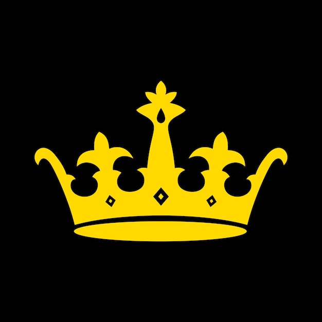 Vektor silhouette der goldenen krone wappen und königliches symbol isoliert auf schwarz
