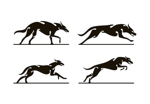 Vektor silhouette der greyhound dog running design vector illustration