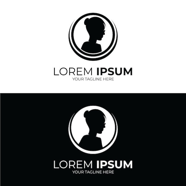 Vektor silhouette der inspiration für das logodesign der frau