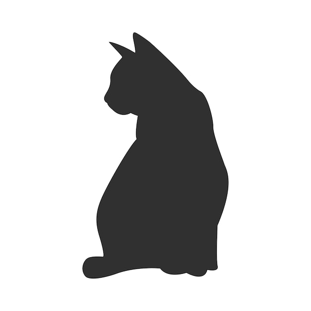 Silhouette der schwarzen Katze für Halloween-Design.