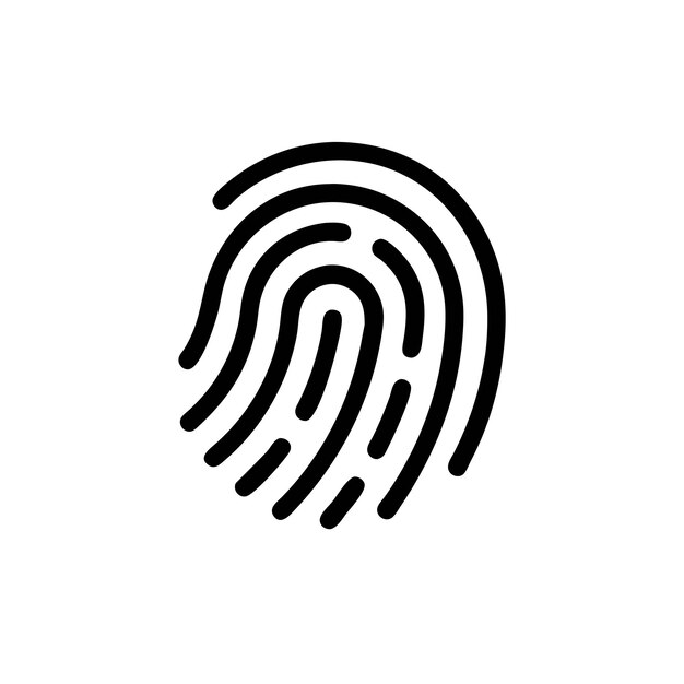 Silhouette der Umrisse des Fingerabdrucks