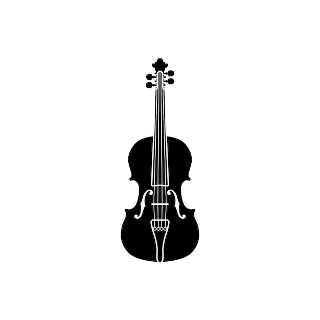 Silhouette der Violine Viola Cello Geige Kontrabass Kontrabass