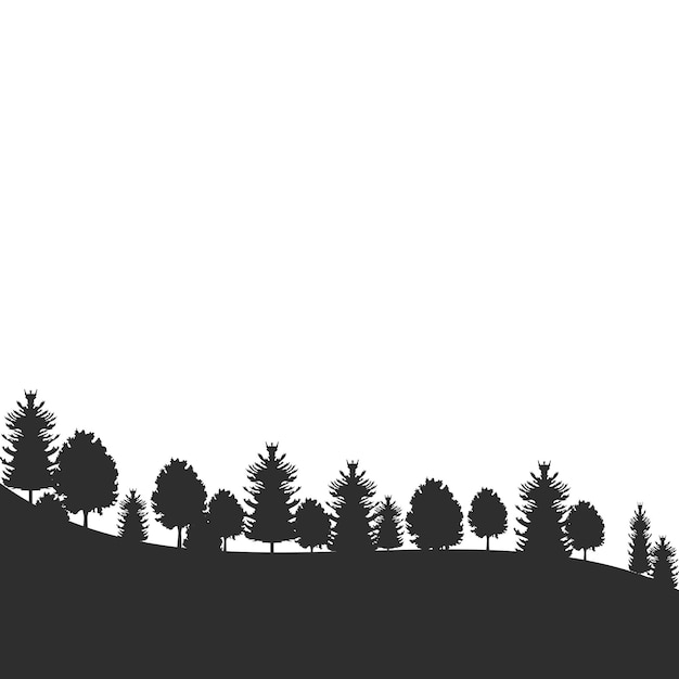 Silhouette der Waldlandschaft