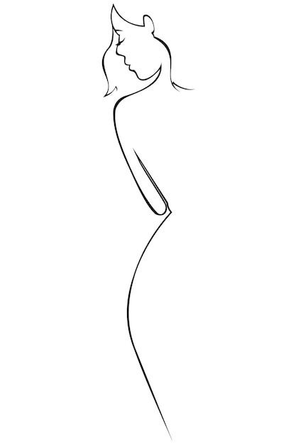 Vektor silhouette des eleganten damenvektors symbol für nackte mädchen
