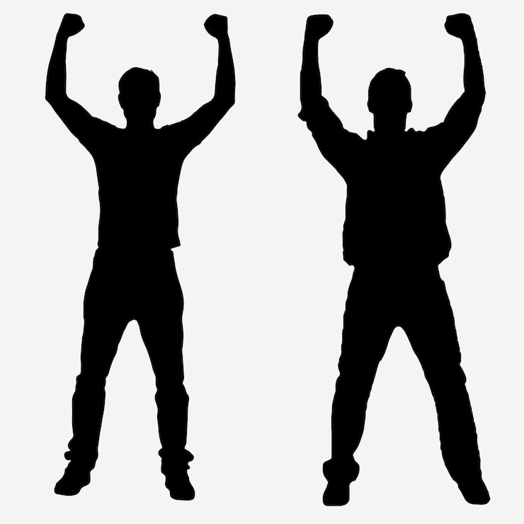 Vektor silhouette des feiernden menschen