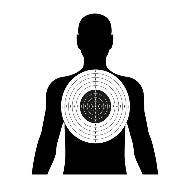 Silhouette des menschlichen zielkörpers für das schießtraining