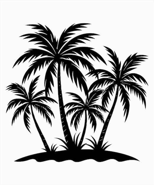 Vektor silhouette des palmenvektors schwarz