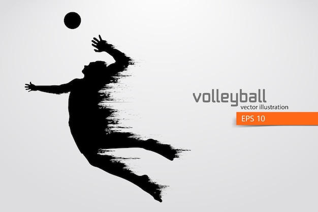 Silhouette des Volleyballspielers, Mann