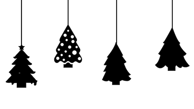 silhouette des weihnachtsillustrationshintergrundes