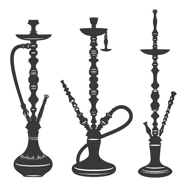 Vektor silhouette desarj türkische hookahs traditionelle shisha nur schwarze farbe