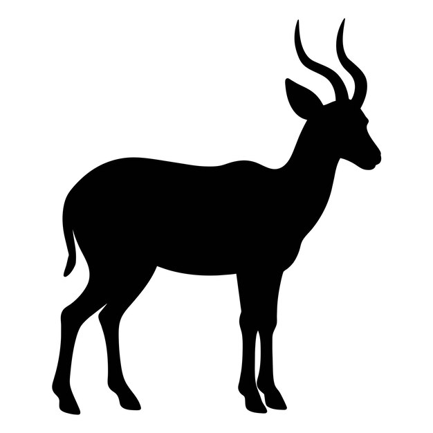 Vektor silhouette einer antilope auf weiß