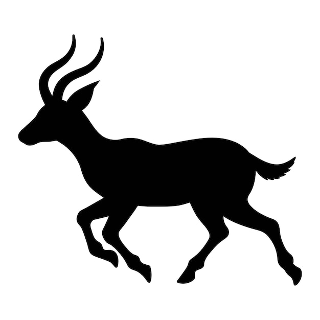 Vektor silhouette einer antilope auf weiß