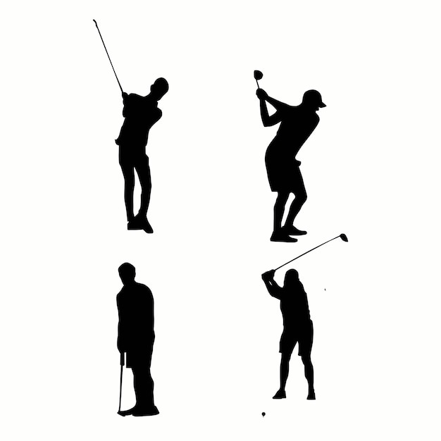 Silhouette einer golfspieler-vektor-illustration