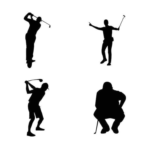 Silhouette einer golfspieler-vektor-illustration