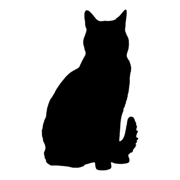Silhouette einer Katze auf weißem Hintergrund