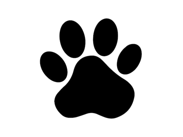 Vektor silhouette einer katzenpfote pfotenabdrücke ein hunde- oder katzenwelpensymbol eine spur eines haustieres