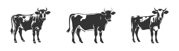 Silhouette einer Kuh auf weißem Hintergrund