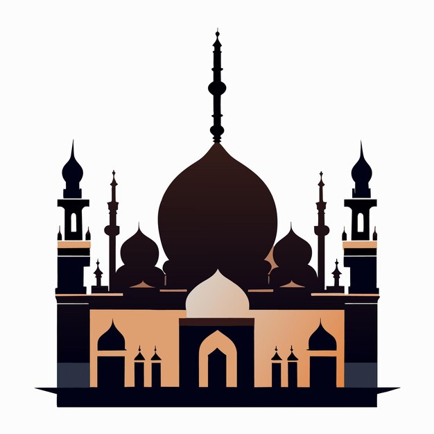 Vektor silhouette einer moschee für kreative projekte