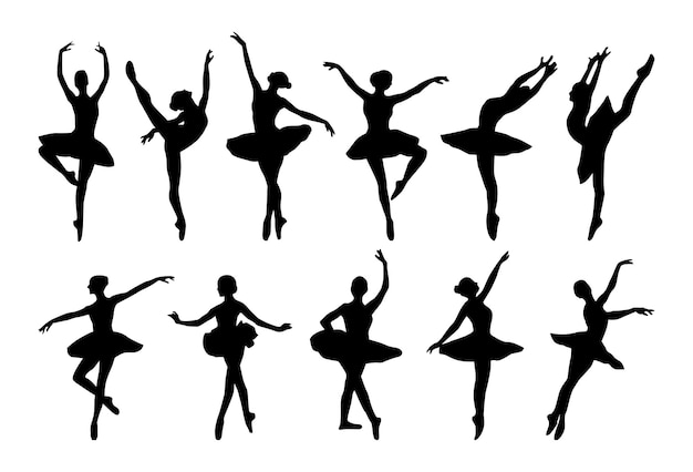 Vektor silhouette einer vektorballerina