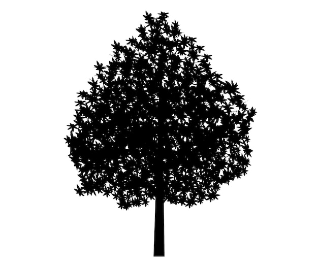 Silhouette eines Baumes auf weißem Hintergrund