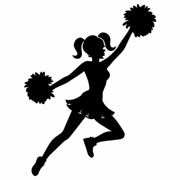 Vektor silhouette eines cheerleader-vektors