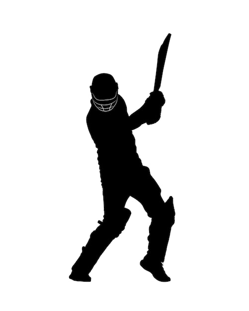 Vektor silhouette eines cricket-spielers